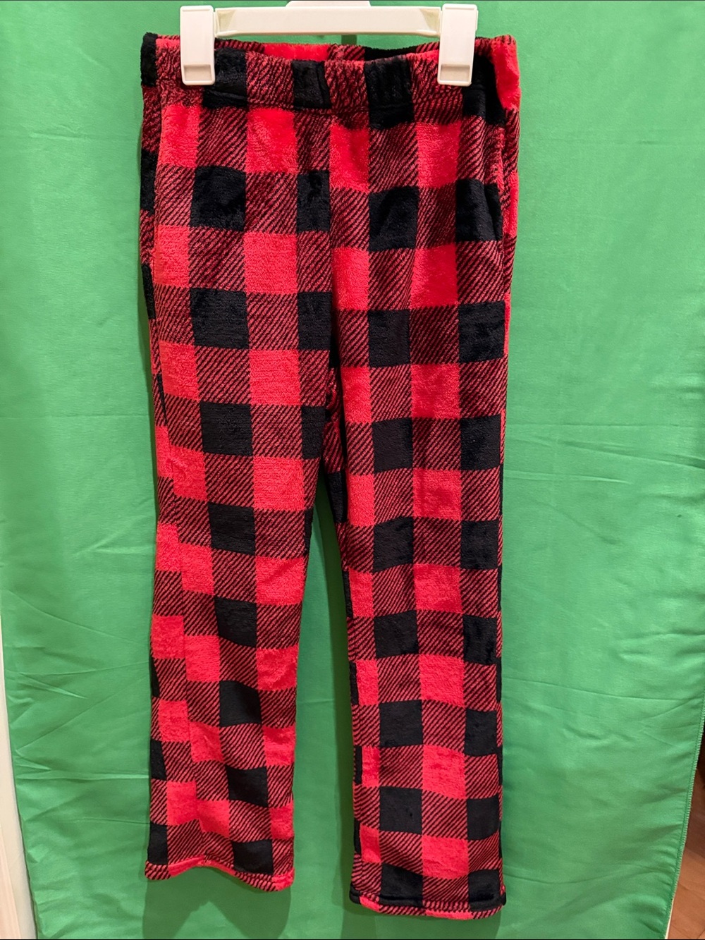 Kids Red & Black Buffalo Plaid Fleece Pajama Pants